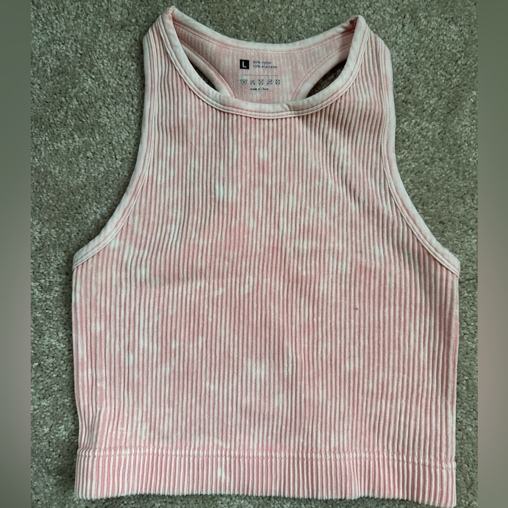 Pink Ribbed Active Women’s Tank Top